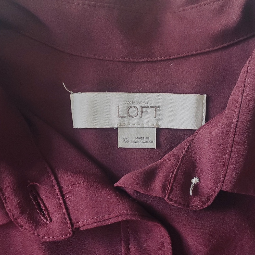 LOFT Burgundy Blouse - Picture 7 of 12